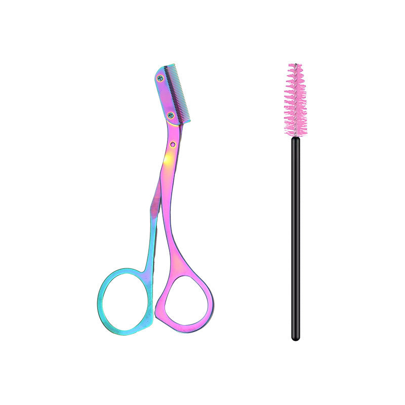 Eyebrow Trimmer Eyebrow Blade With Brow Groomer Small Comb Makeup Scissors Eye-brow Knife